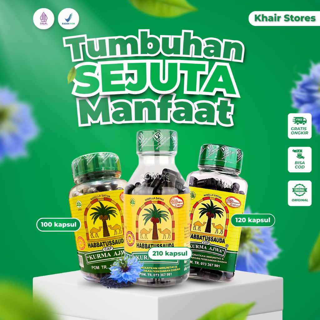 HABBATUSSAUDA CAP KURMA AJWA | Habbatussauda Cap Kurma Ajwa Serbuk Jintan Hitam ORIGINAL