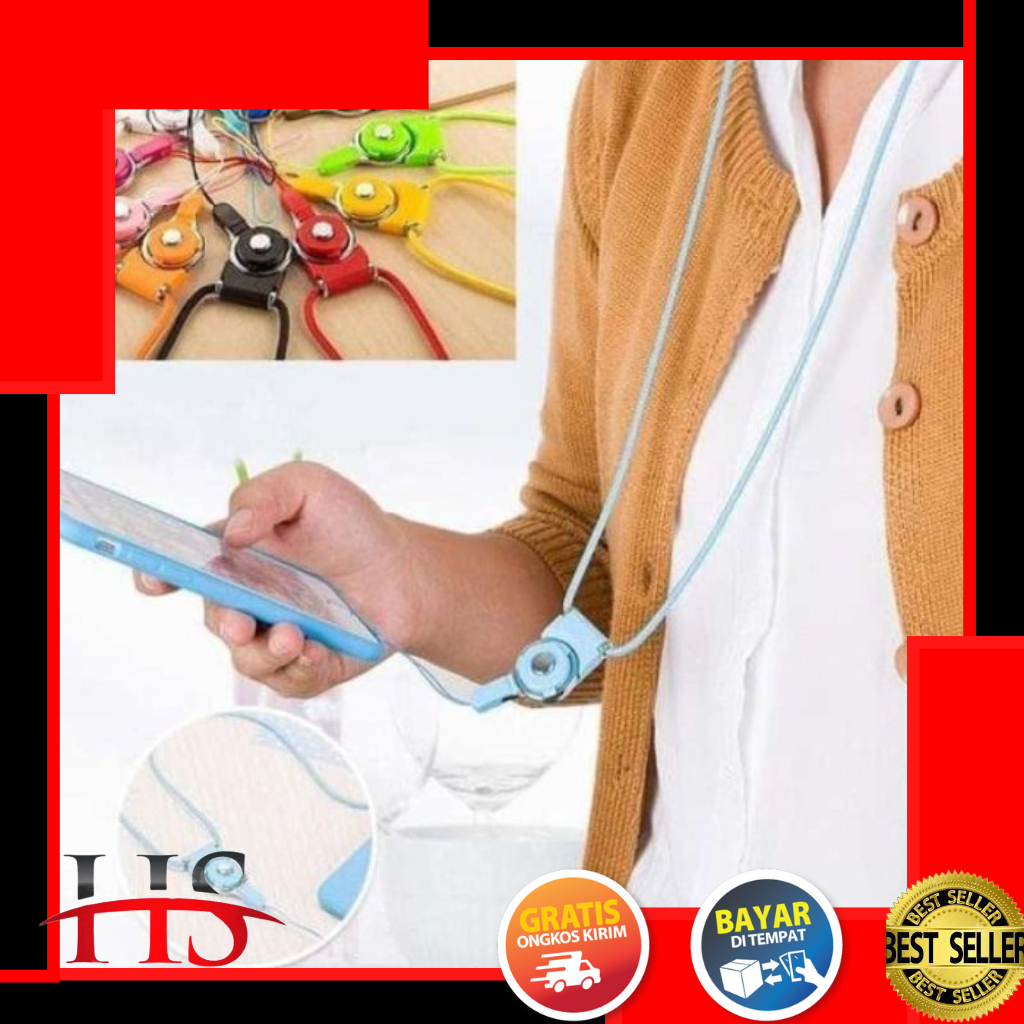 Tali Gantungan HP Smartphone 2 in 1 2in1 Gantungan Kalung Gantung Leher Casing Case 360 HP Nametag