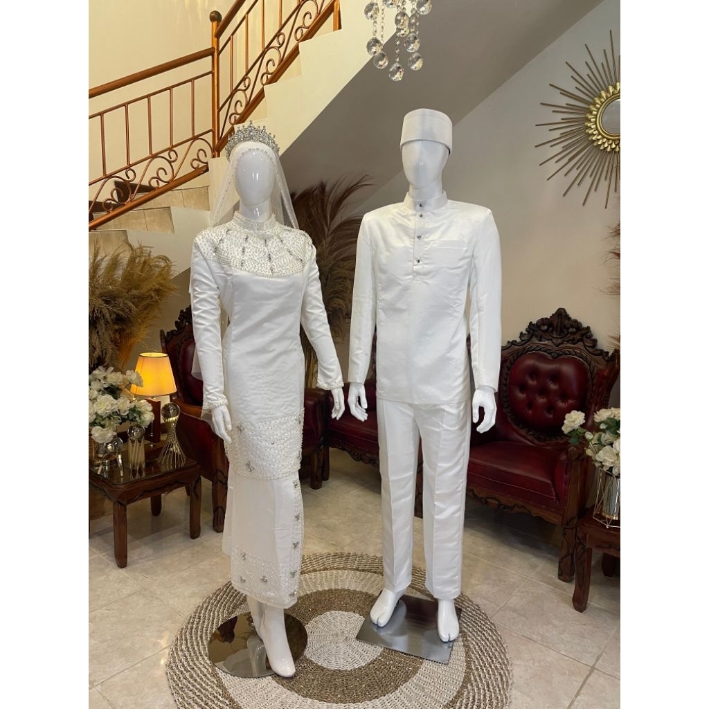 Baju Pengantin Melayu || Baju pengantin mewah || Baju Akad Melayu Elegant || Baju Melayu