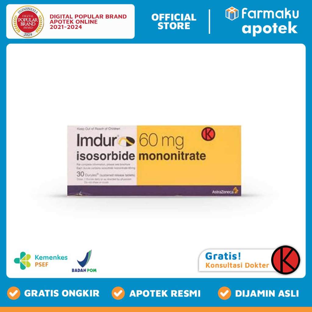 Imdur 60 mg Blister 15 tablet salut selaput pelepasan lambat - BNS