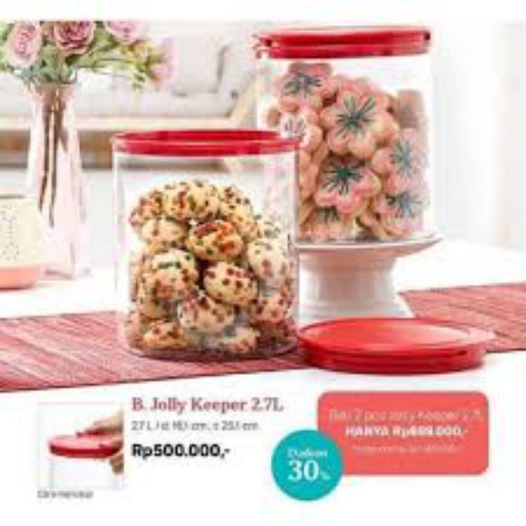 Jolly Keeper Merah Tupperware 2,7L (1)