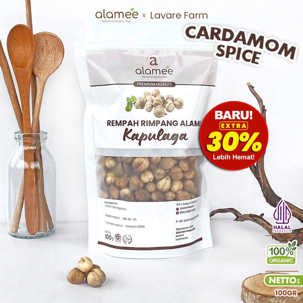 

ALAMEE Kapulaga Kering Lokal Cardamom Kapolaga Kapol Rempah Organik Bumbu Seasoning Masakan 100gr BUMA