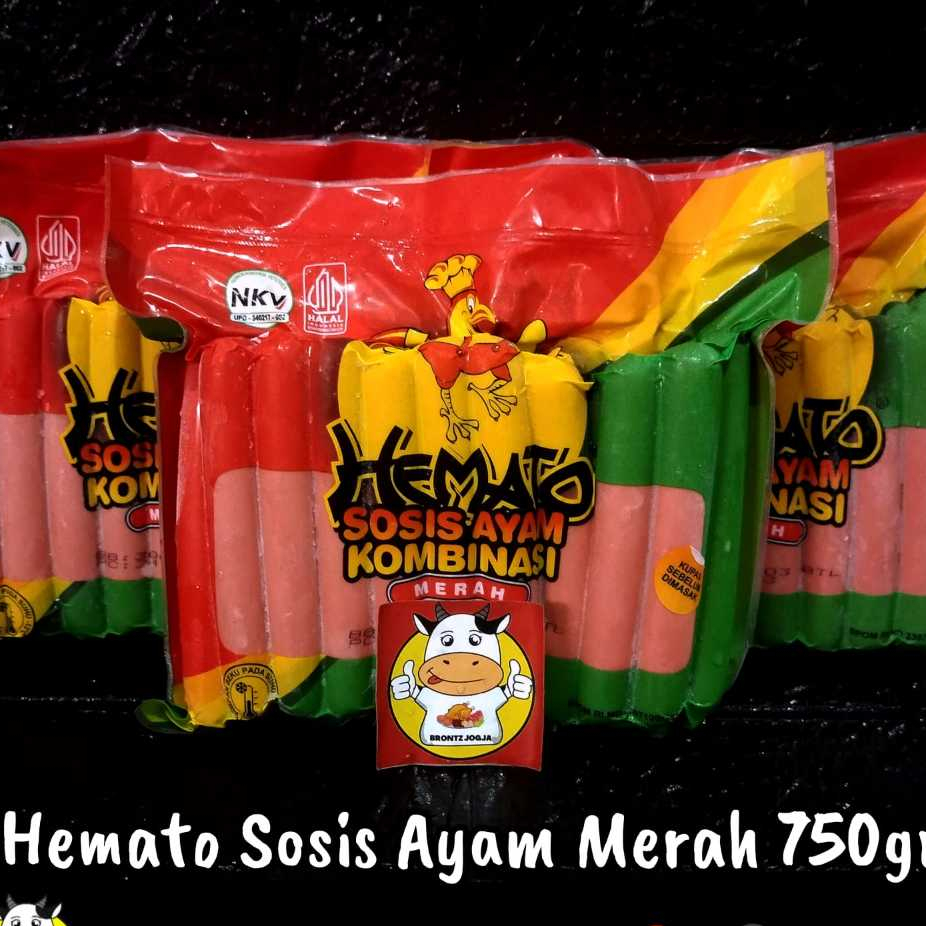 

HEMATO SOSIS AYAM MERAH 750GR - FROZEN FOOD - BRONTZ JOGJA