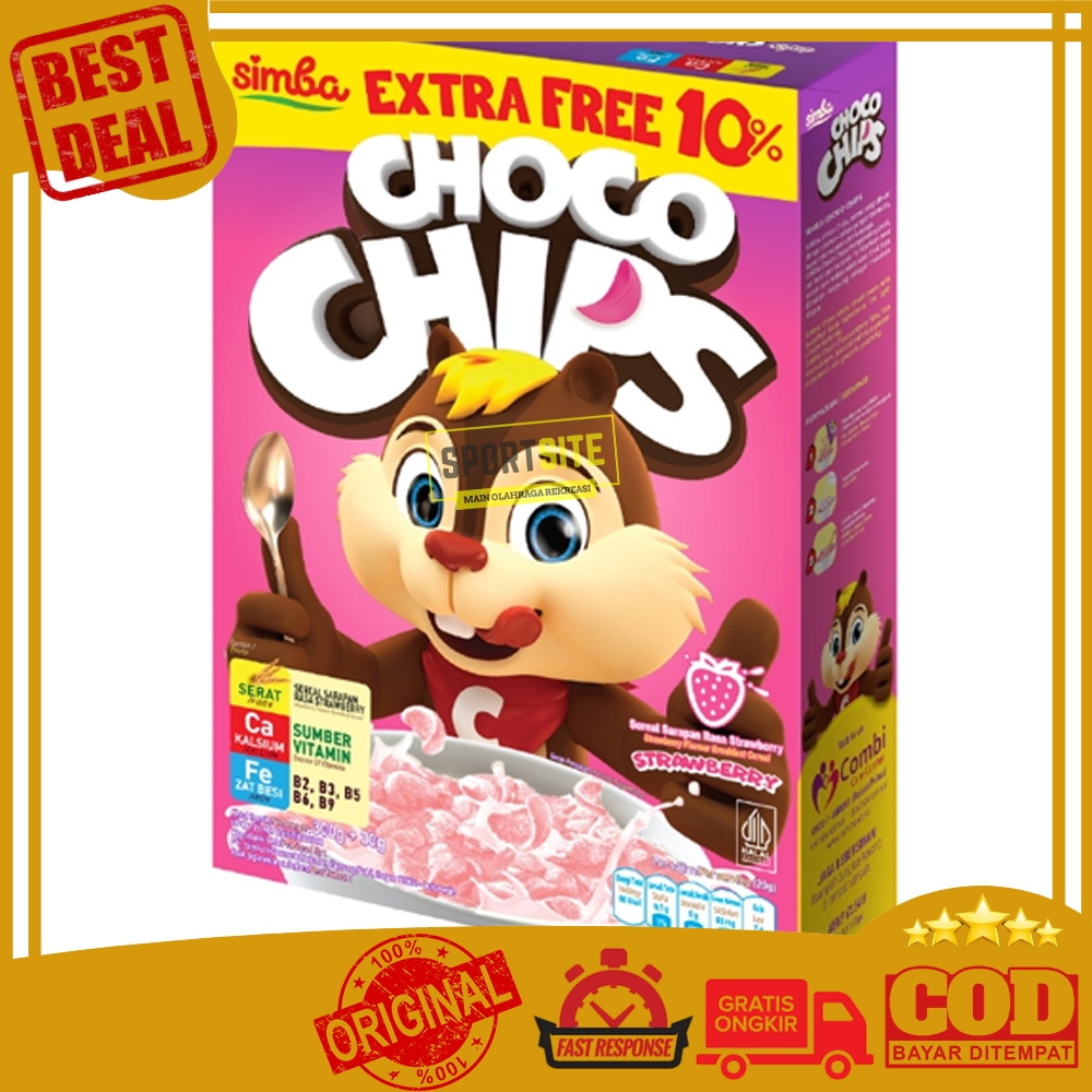 

Simba Choco Chips Strawberry 300gr Makanan Ringan Sereal Sarapan Anak Cemilan Stroberi Sereal Snack Choco Chip Family Cereal 300 gr