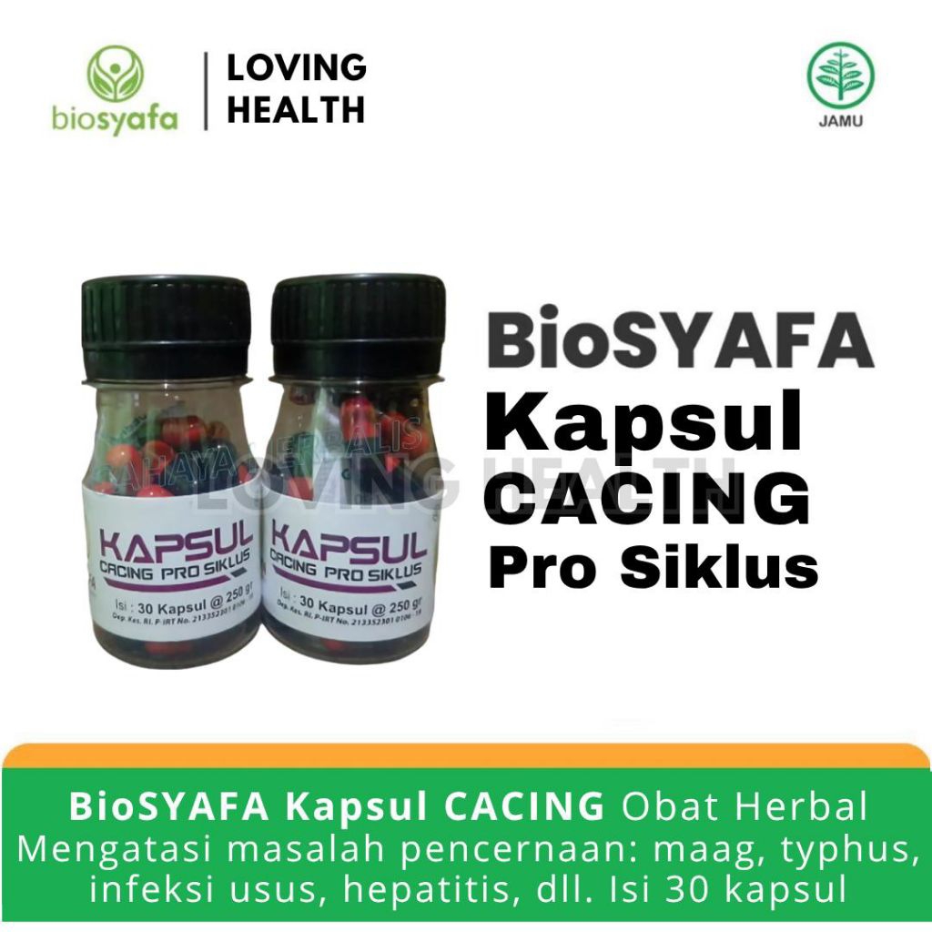 KAPSUL CACING 30 VERMINT CAPSUL BIOSYAFA BIO SYAFA TERMURAH