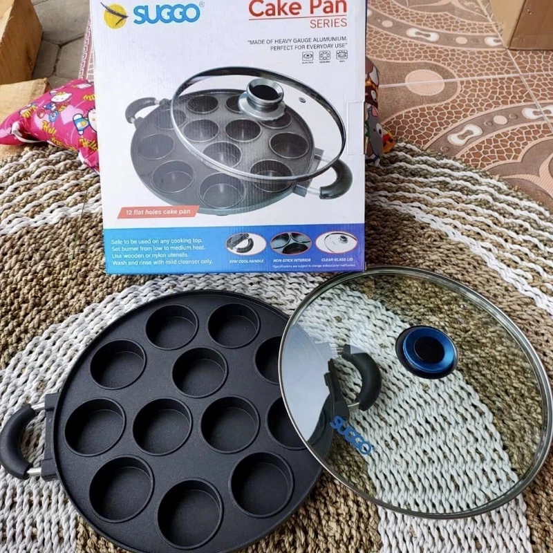 Kekebaharu_ - Shopee Cetakan Kue 12 Lubang Datar Suggo Loyang Martabak Super Mini Apem