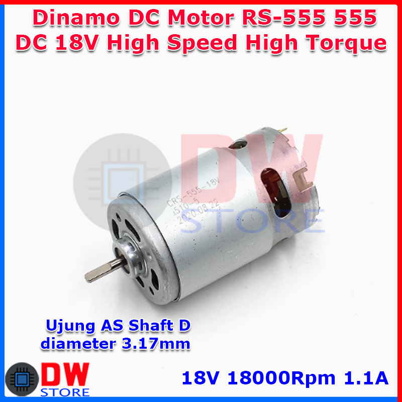 Dinamo DC Motor RS555 RS-555 DC 18V 12V-24V High RPM Speed Torque