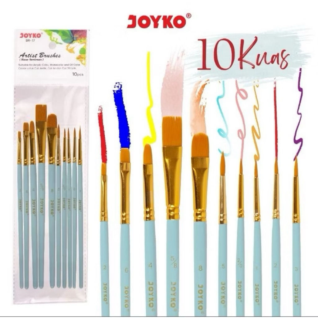 

Kuas Lukis Joyko Set BR-17 (1 set=10 pcs)