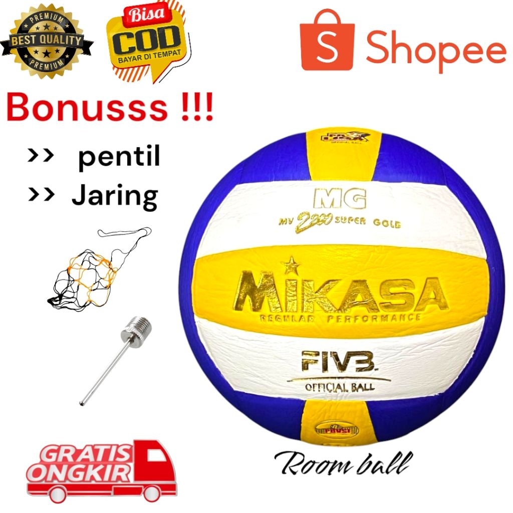 bisa cod bola voly voli Volly volley voli gratis pentilasi angin dan jaring bola voli Mikasa mg supe