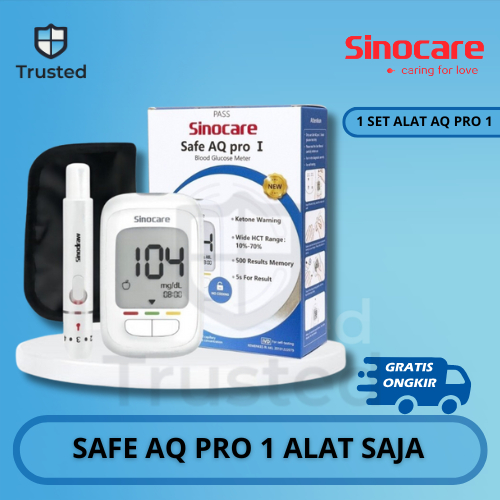 Sinocare Alat Tes Gula Darah Safe Accu Instant BGM 200 Memori HCT 30-60%