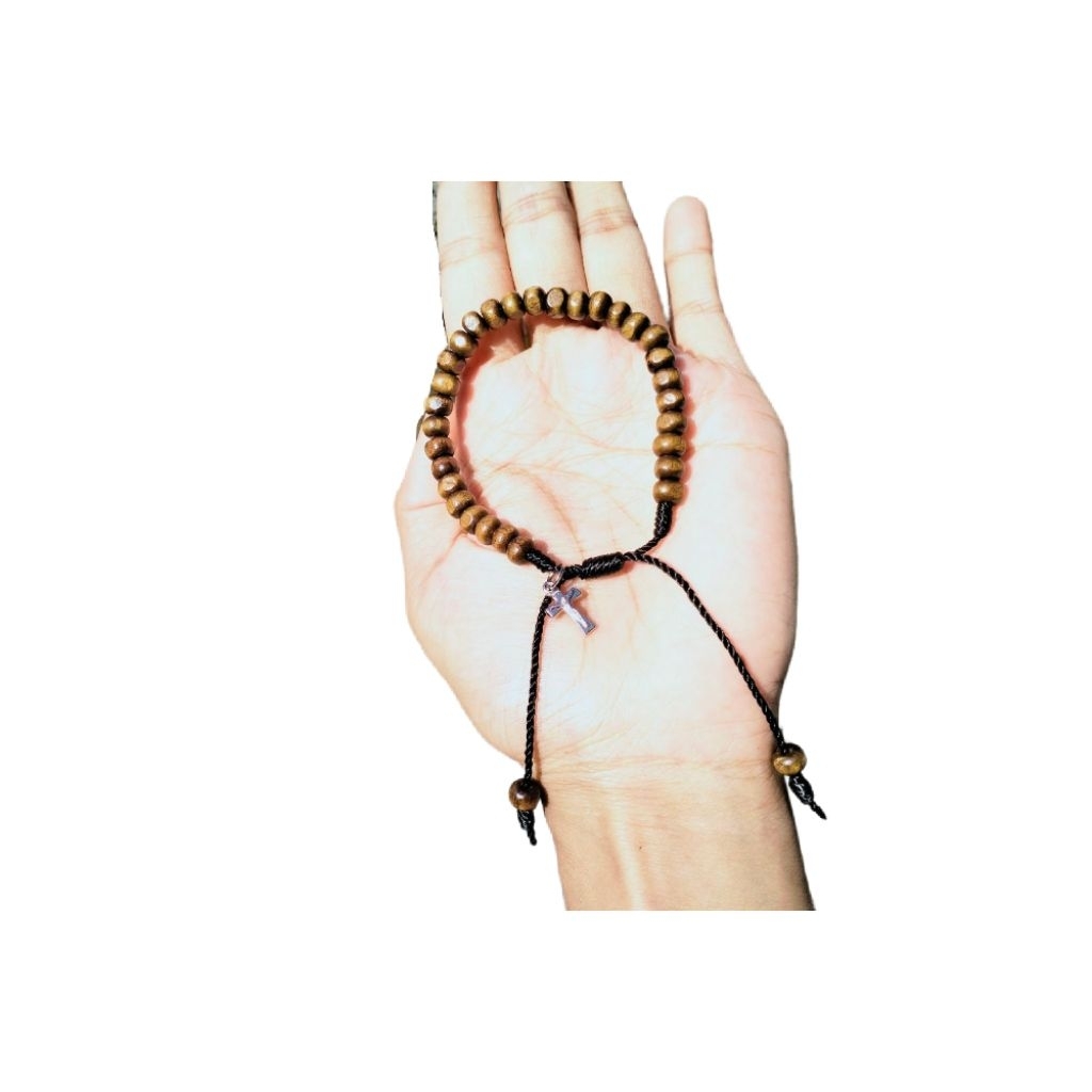 G249 GELANG SALIB MANIK KAYU 5MM