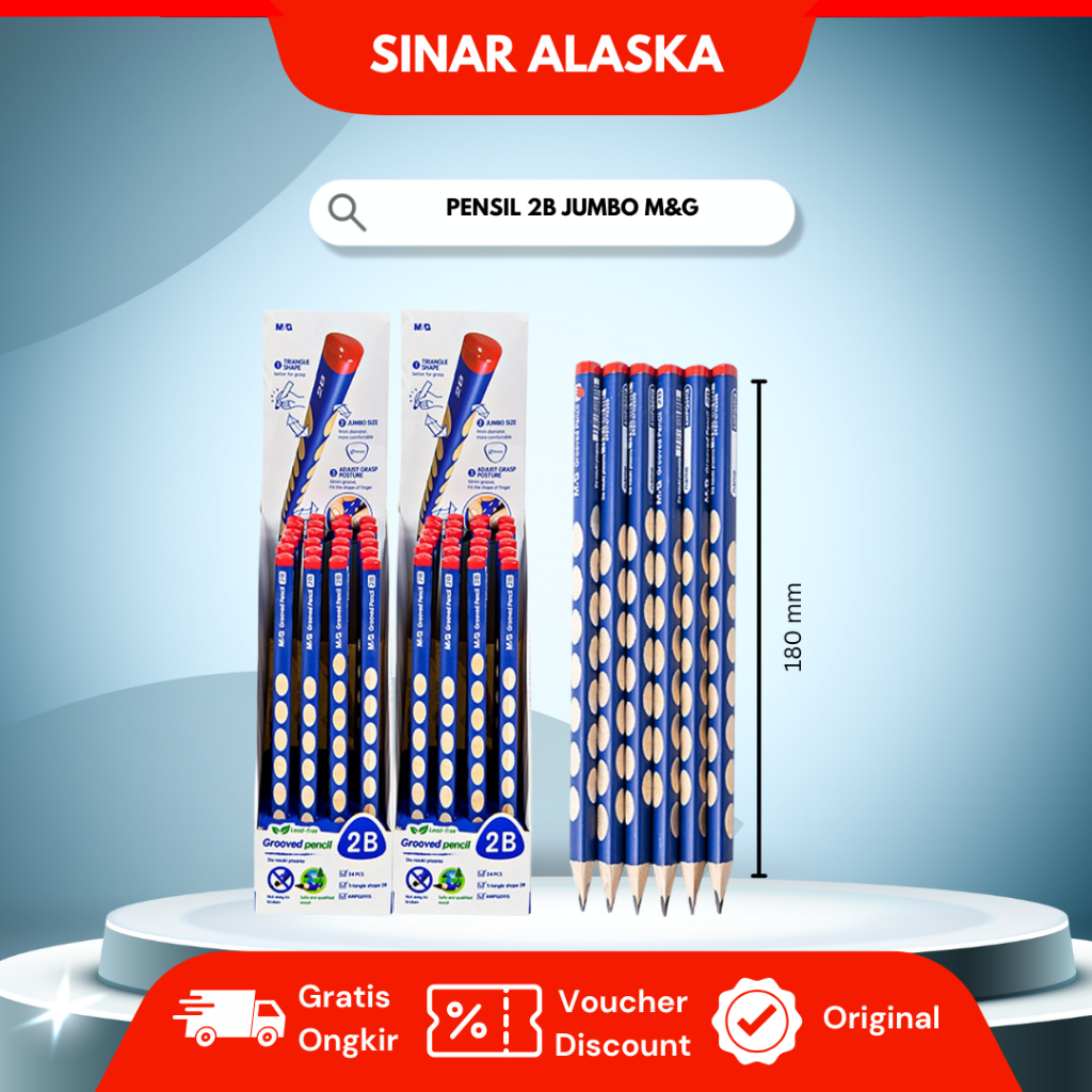 

Pensil Jumbo 2B M&G Anak Sekolah/ Pensil 2B Design Bolong