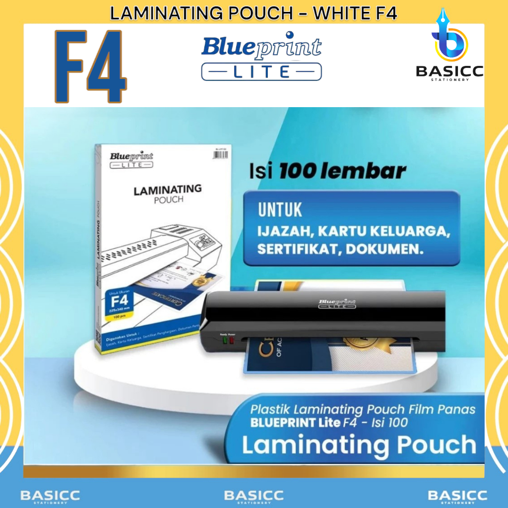 

Blueprint Plastik Laminating Pouch Film Panas Lite F4 BL-LPF102 | @1Pack
