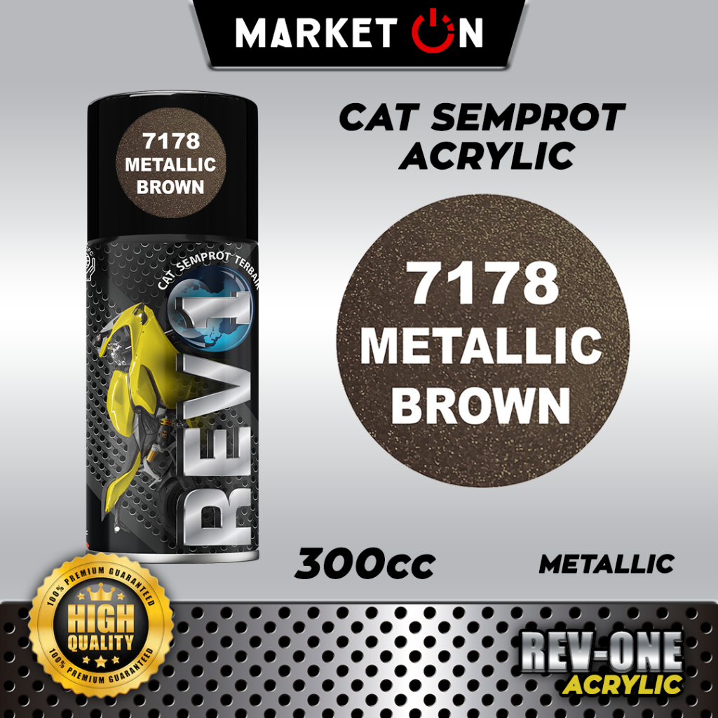 Revo Acrylic - 7178 Metallic BrownI Cat Semprot Akrilik 150CC 300CC I Cat Warna Metalik Cokelat I Ca