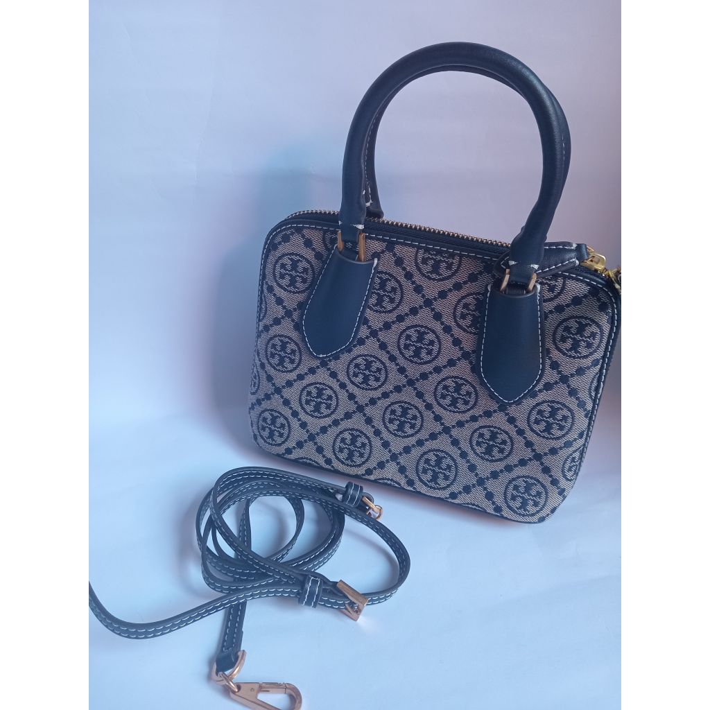 tory burch mini T monogram tote bag