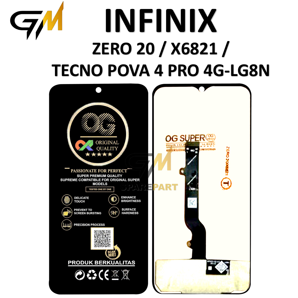 LCD TOUCHSCREEN INFINIX ZERO 20 / X6821 / TECNO POVA 4 PRO 4G-LG8N ORIGINAL 100% FULLSET