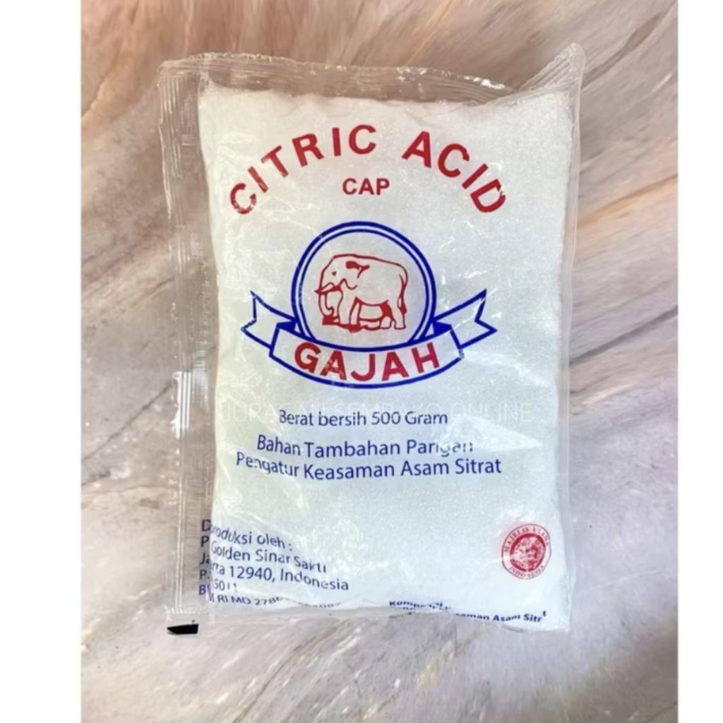 

Bubuk Citrun Acid Cap Gajah Sachet 50 Gram Citric Acid