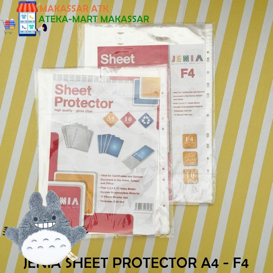 

[1 PAK/ 10 LBR] JENIA SHEET PROTECTOR A4 - F4 KANTONG DOKUMEN