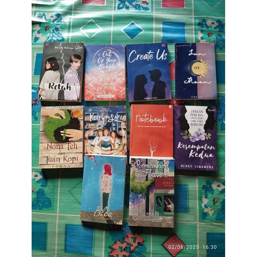Buku Variasi Novel Novel; Bleu, Notebook, PAIN(T),  Kesempatan Kedua, KEEP YOU SAFE, REMEMBER THE FL