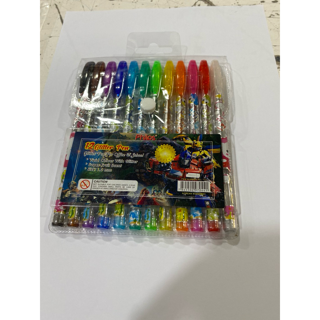 

pulpen jel gliter 12 warna