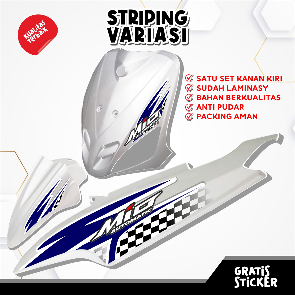 STRIPING VARIASI MOTIF TERBARU MOTOR MIO SPORTY STICKER SIMPLE