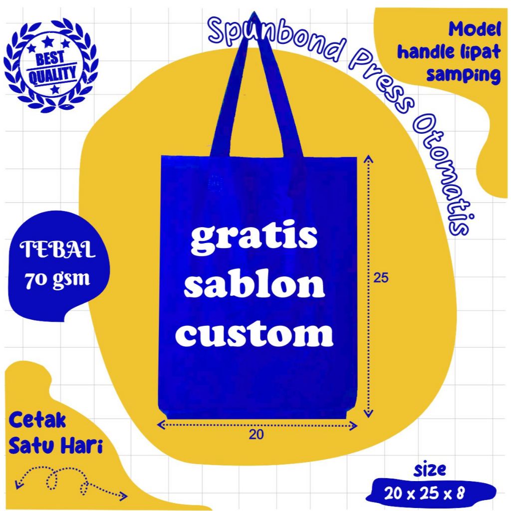 

Tas spunbond sablon 20x25 tas hajatan syukuran toko berkat akikah dll
