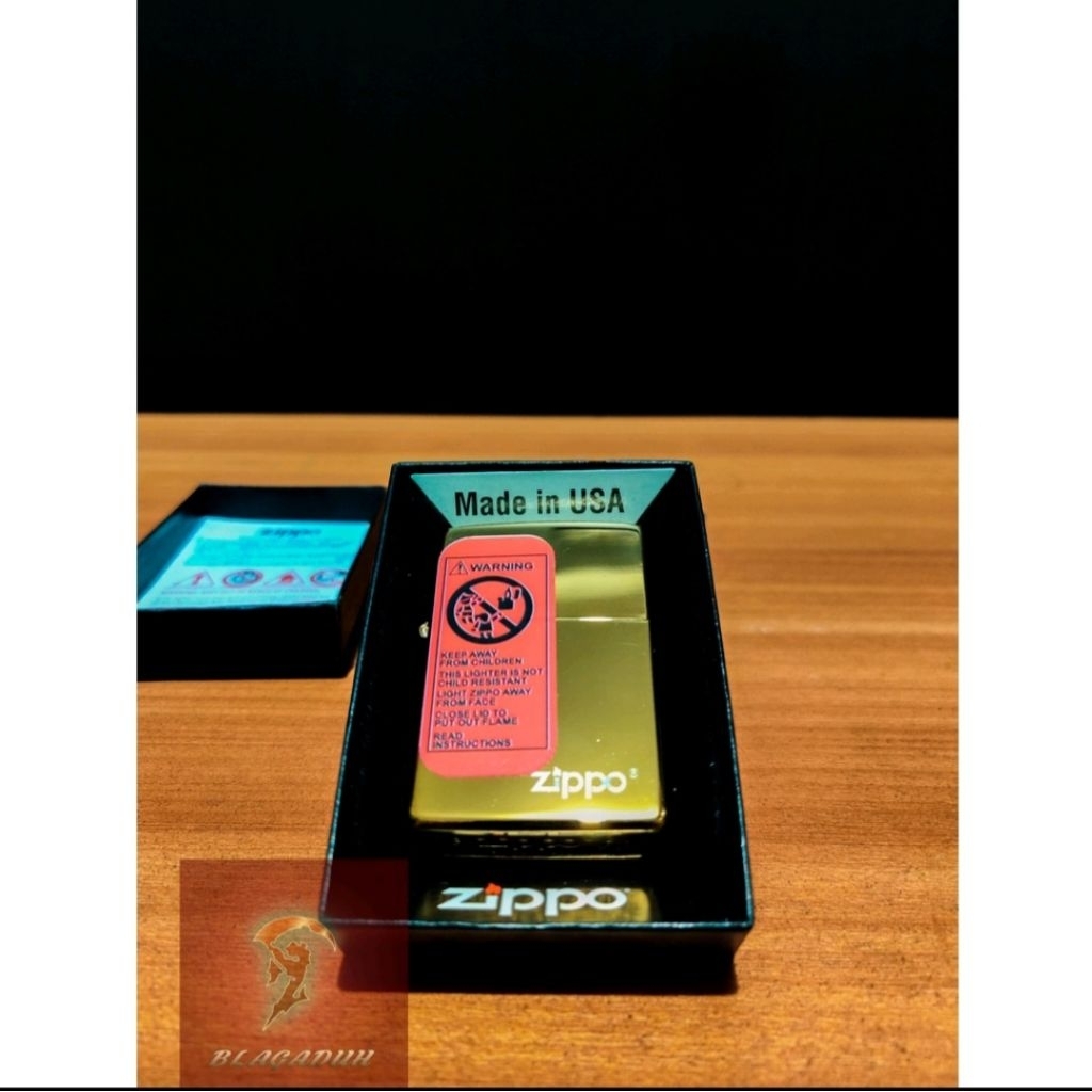 0ZIPPO ORIGINAL GOLD CHROME ZIPPO TITLE 315Z MADE IN USA