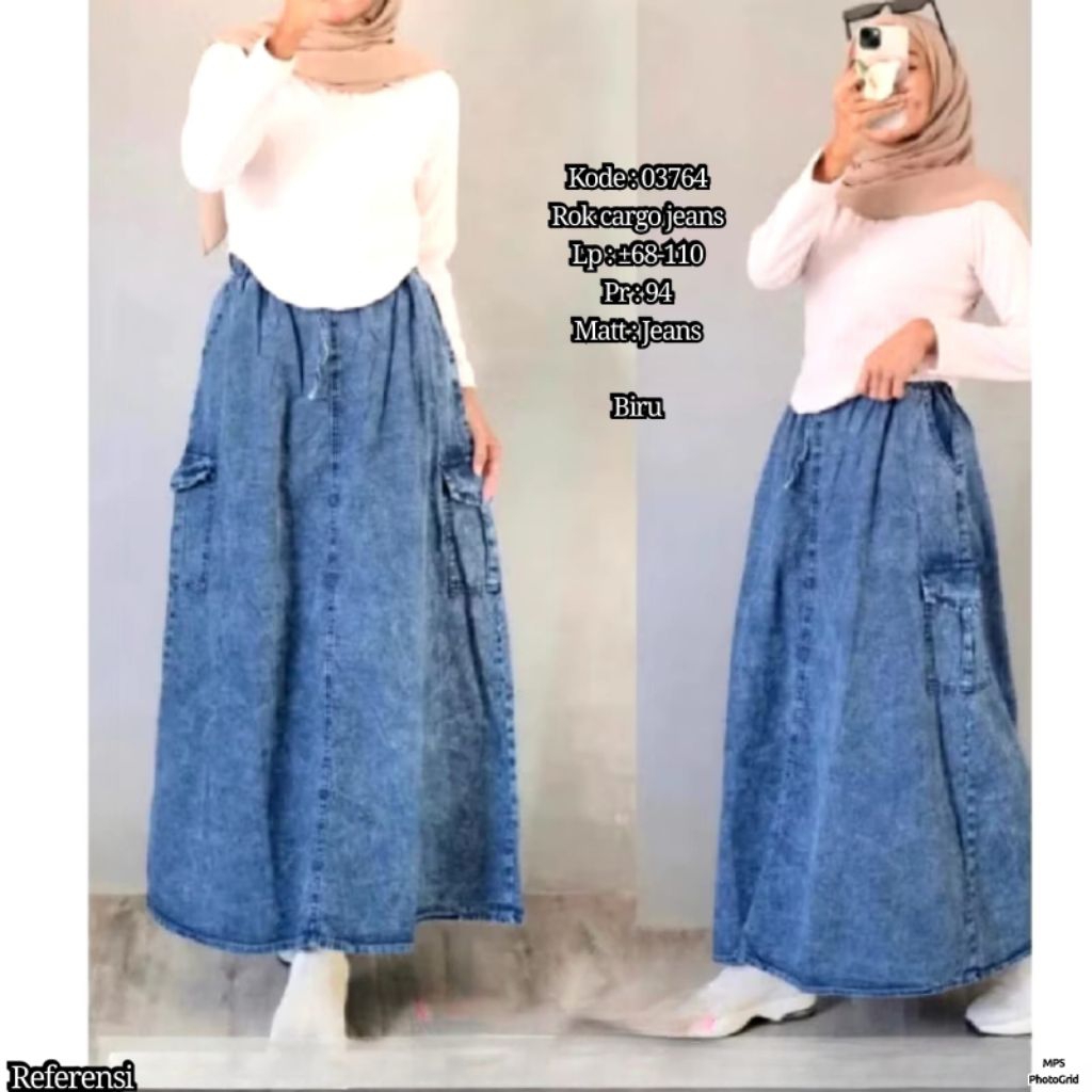 ROK CARGO SPORTY JEANS SEMI JEANS TEBAL