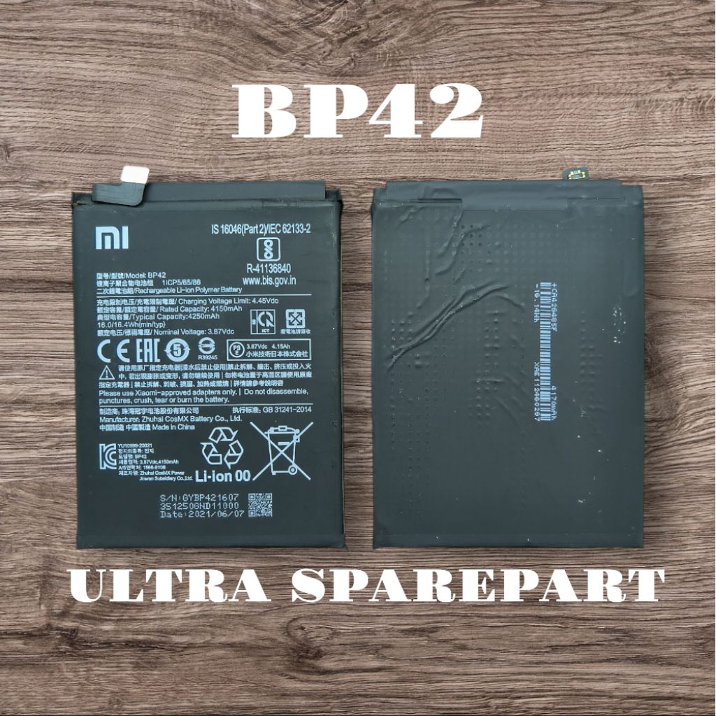 BATRE BATTERY BATERAI BP42 XIAOMI MI 11 LITE ORIGINAL 100% COPOTAN CABUTAN BEKAS SECOND