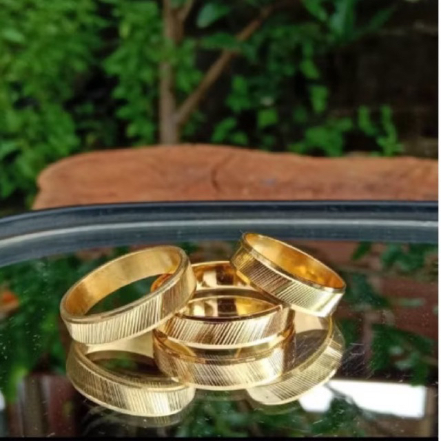 cincin wanita pria arsir cincin mirip emas asli lapis emas 24K