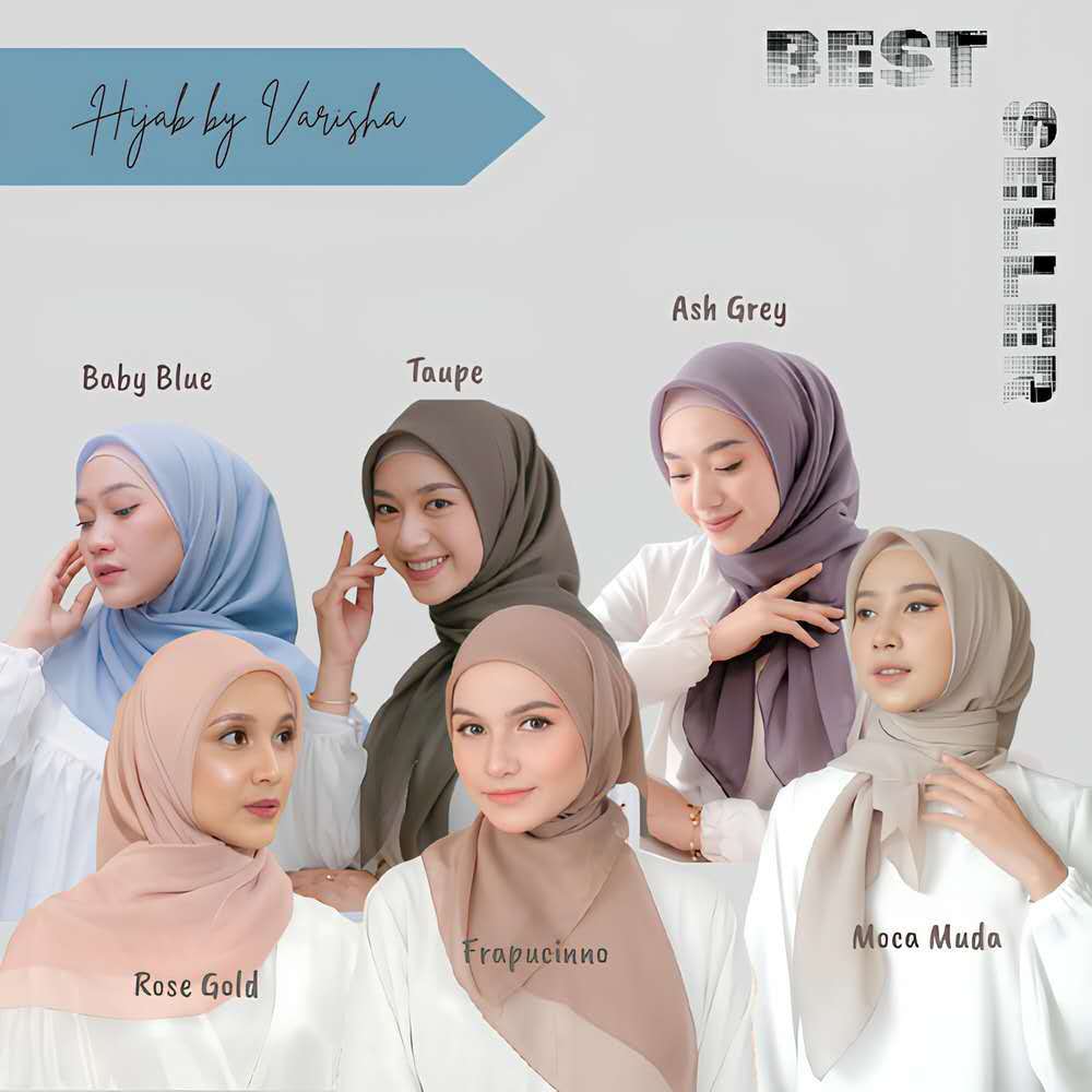 Paris Polos Jadul Hijab Kerudung Varisha Segiempat #1