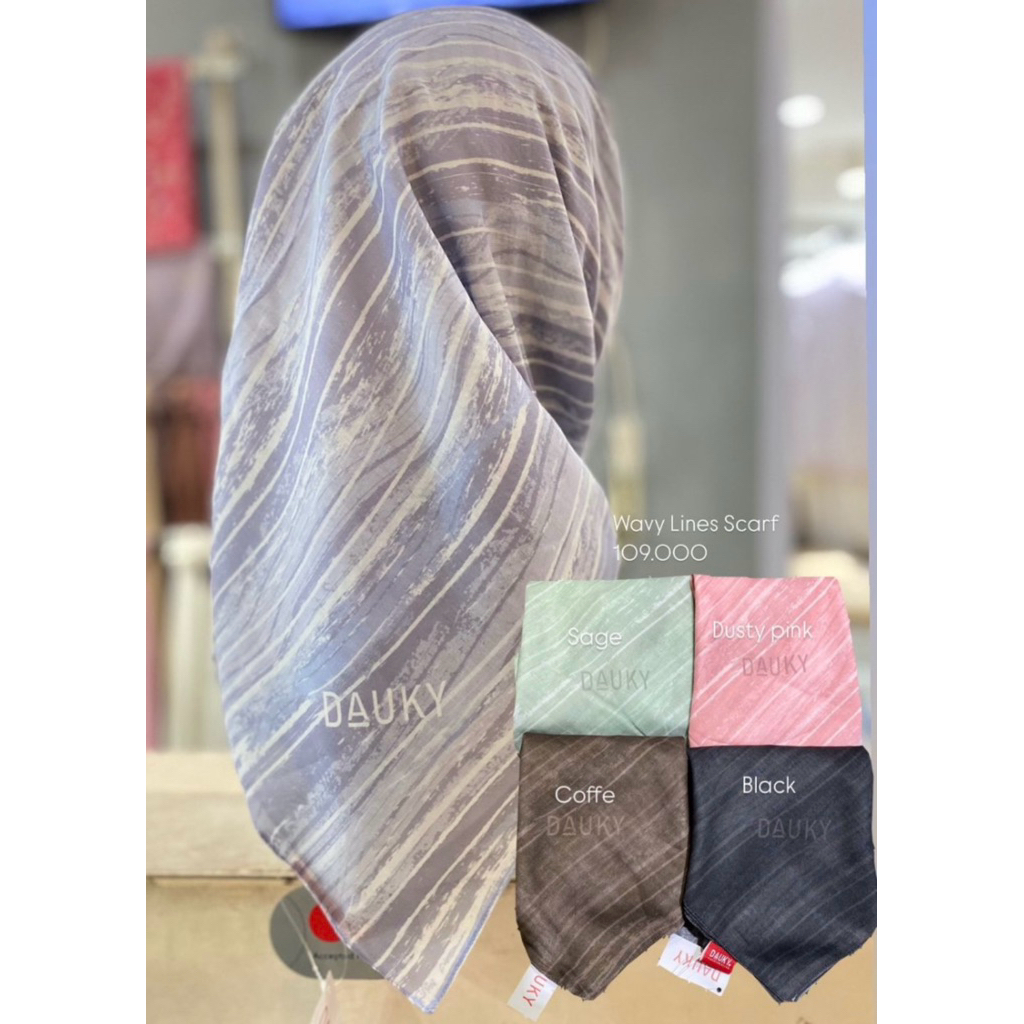Wavy Line Scarf Dauky - kerudung motif dauky