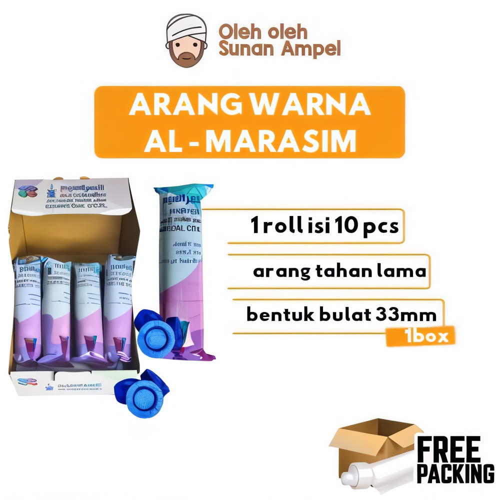 ( 1 BOX ) Arang Warna - Warni ( PELANGI ) Warna Warni Untuk Dupa Bukhur BBQ Tanpa Asap Tanpa Bau
