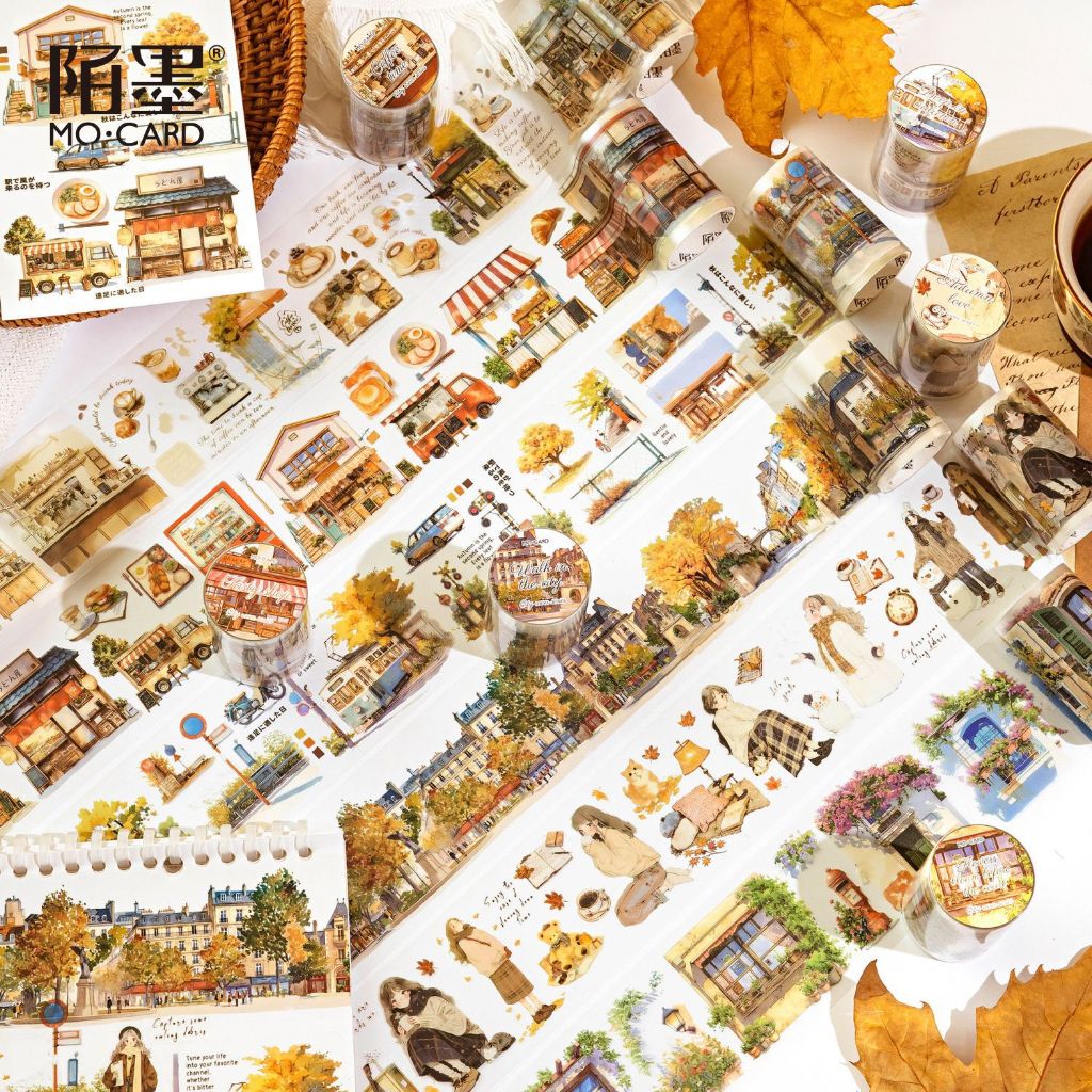 

[Artopia] Sticker City Rover CRS PET Roll Kota Stiker Tape Dekorasi Journal Vintage Retro Scrapbook Jurnal Selotip Washi Tape Estetik Musim Gugur