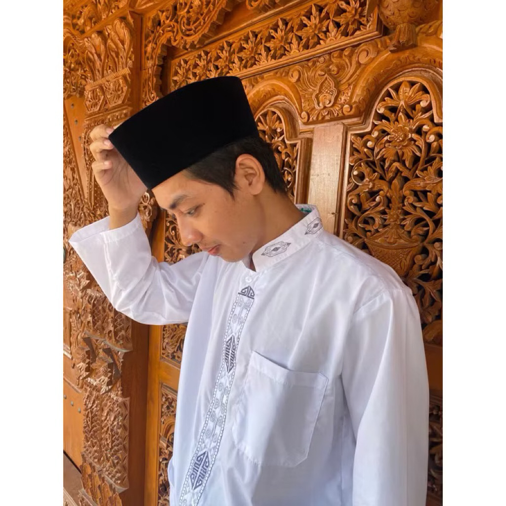 Baju Koko Putih Remaja/Dewasa Lengan Panjang