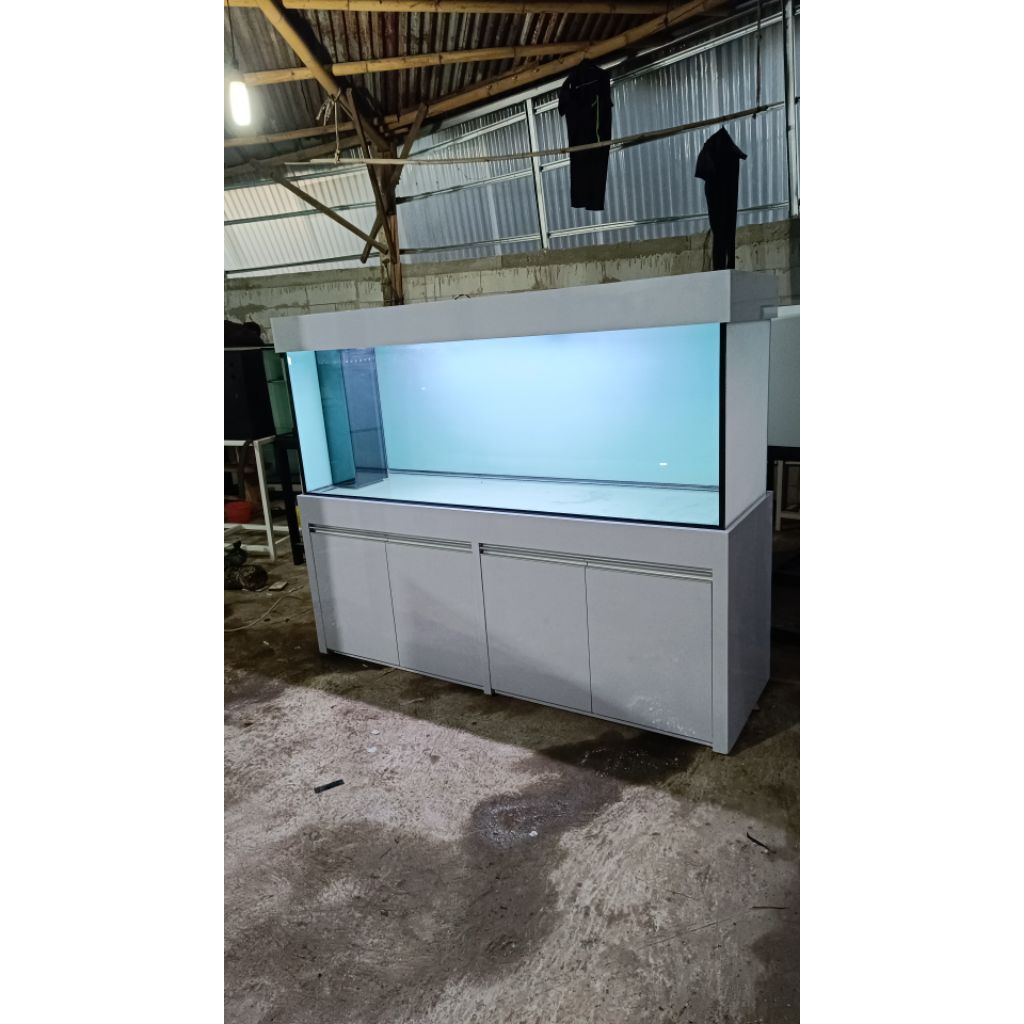 Aquarium kabinet rangka doublen200 60 60 kaca12mili full set