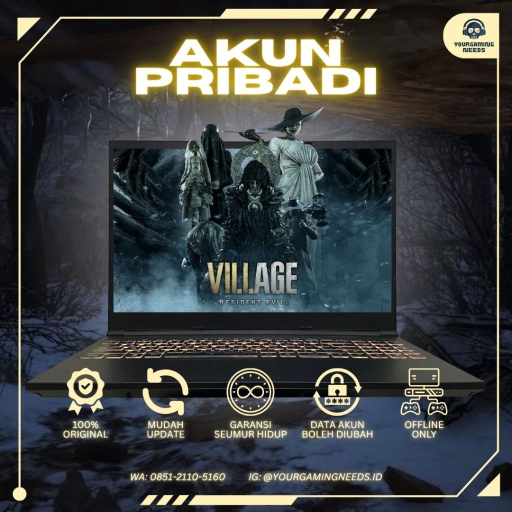 (Akun Pribadi) Resident Evil Village Game PC 100% Original Akun Steam Bukan Sharing Download Private
