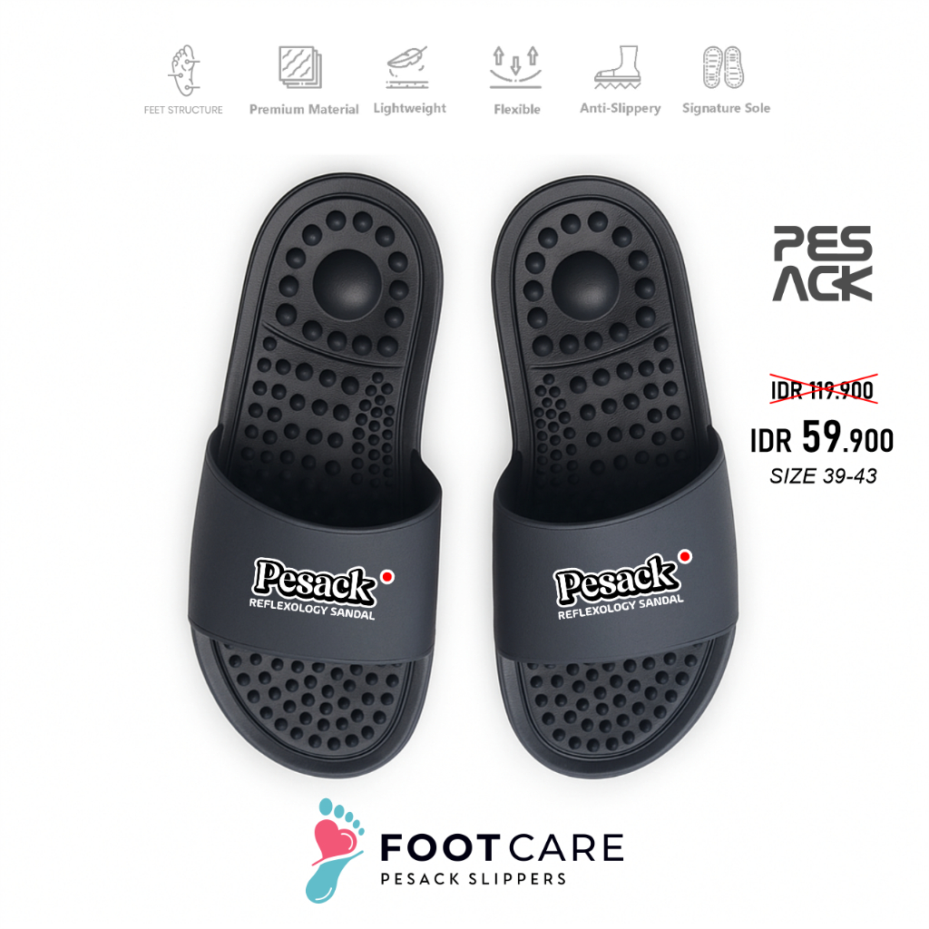 PESACK - Sandal Terapi Kesehatan Sandal Refleksi Sandal Akupuntur Sandal Rematik D-Walker