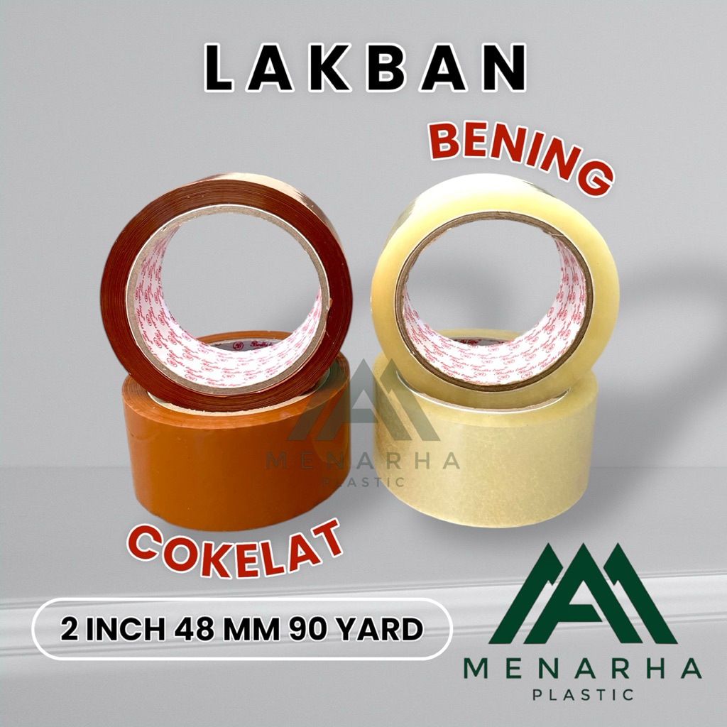

Lakban Bening Cokelat/ OPP Packaging Tape 48 mm 2 inch 90 yard 100 yard!