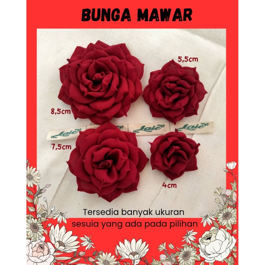 Bunga Mawar Hitam Merah Artificial Palsu