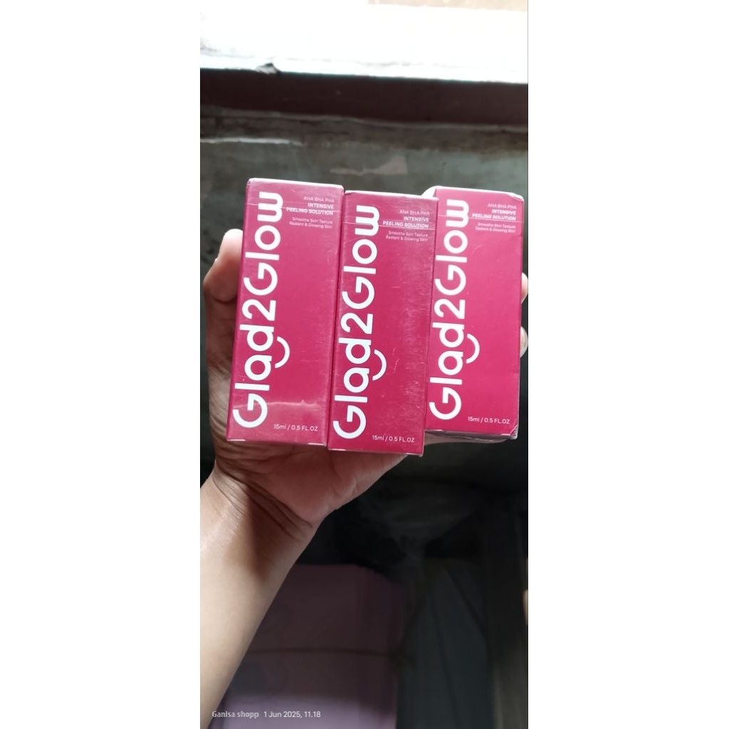 Peeling Serum Glad2Glow AHA BHA PHA Intensive Peeling Solution 15ml Serum G2G Exfoliasi Wajah merah 