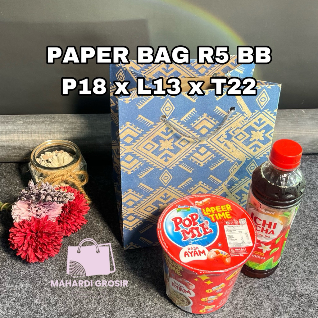 

tas kertas R5 BB 18x13x22cm motif random / paper bag/ tas kertas murah/ tas souvenir pernikahan / tas asul asul murah