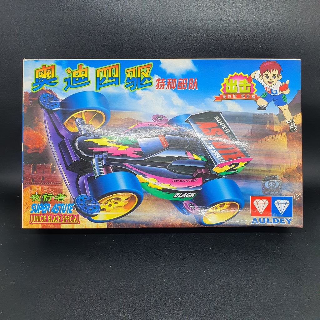 Mini 4WD Auldey Super Astute Junior Black Special Jadul Bekas Pajang Sudah Dirakit Nostalgia 90an