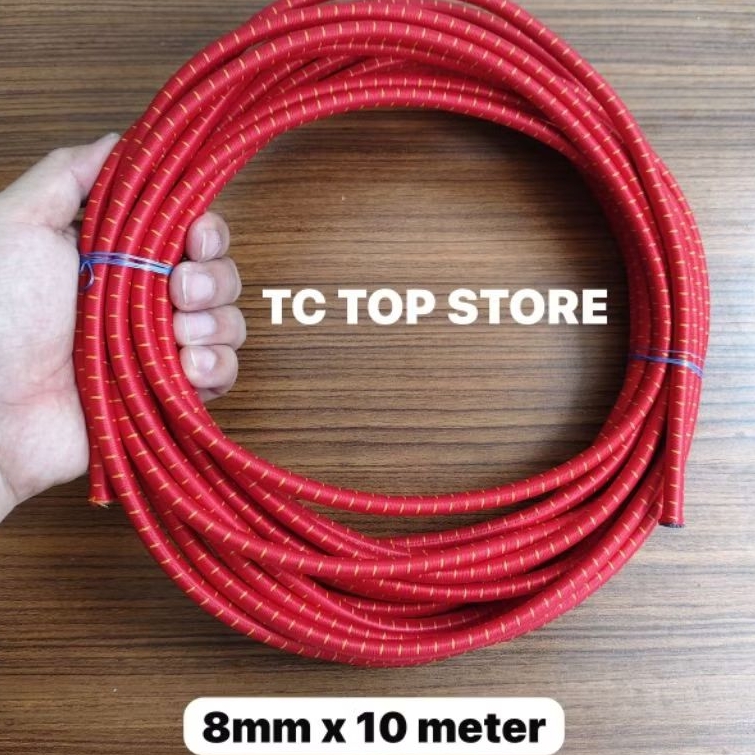 

gk Tali Karet Bulat 8mm / Tali Elastis / Tali String / Tali Bagasi (Panjang 10 Meter)
