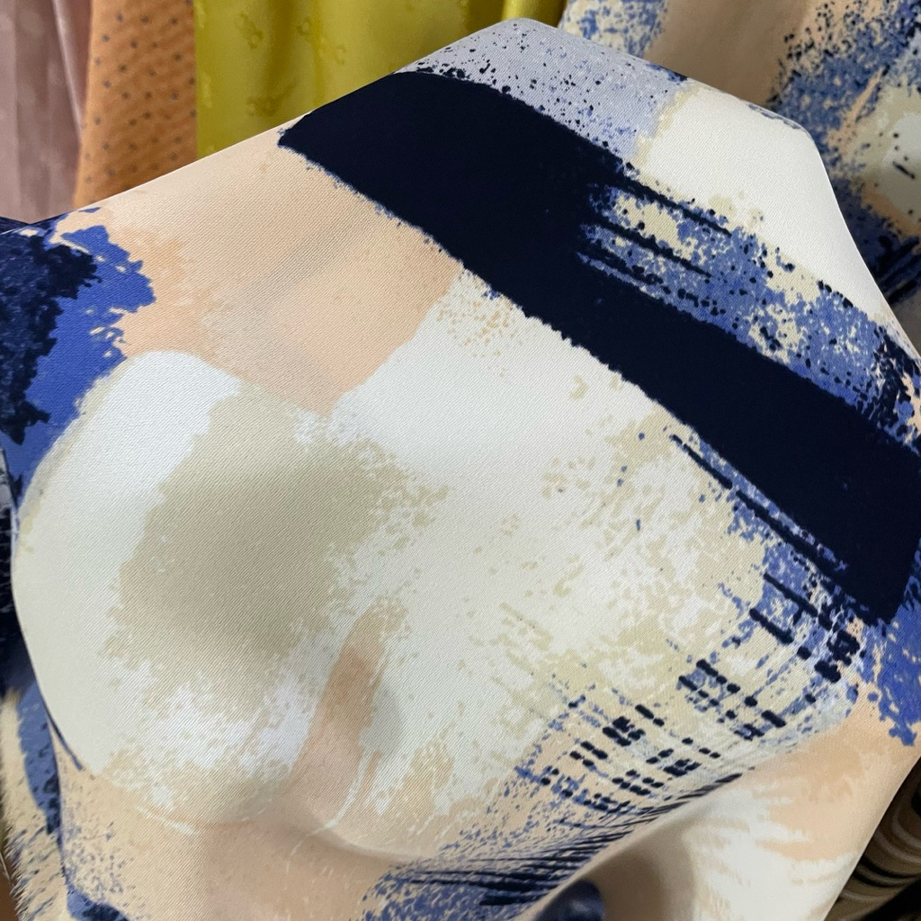 kain wolpeach sansan motif abstrak premium - kain soft wolfis - kain monalisa motif - kain lqb