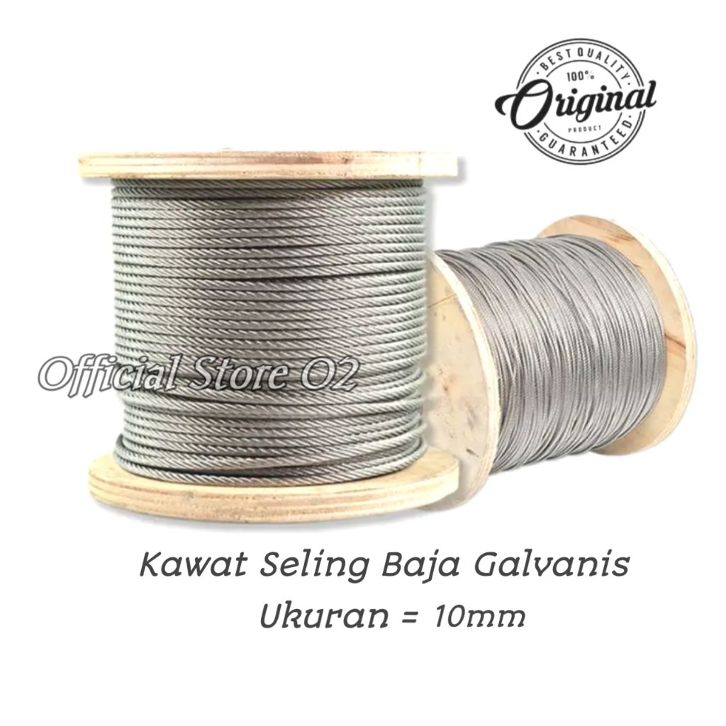 Kawat Seling Baja 10mm Wire Rope Galvanis Tali Sling Baja Galvanis 10 mm