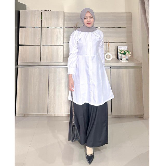 Stelan Rok PDH Hitam Putih Set Rok Baju Dinas ASN Hitam Putih Bahan Toyobo Fodu Original