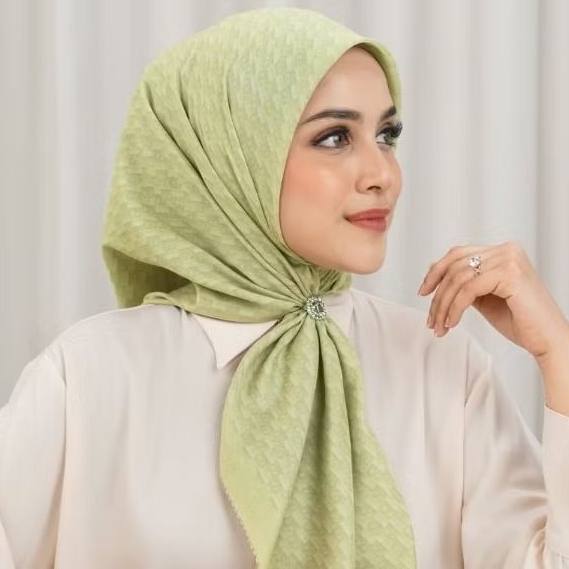 LEENA MONOGRAM SAGE GREEN BUTTONSCARVES