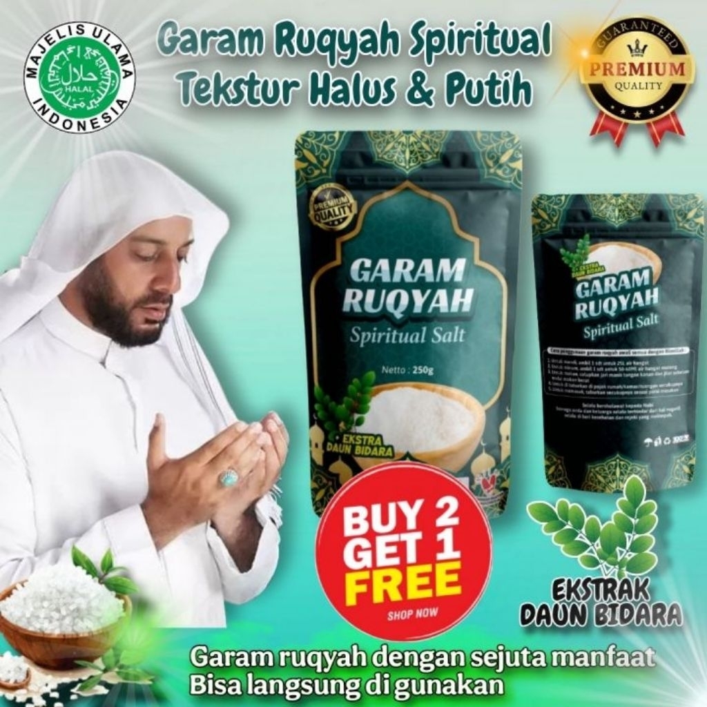 

(BELI 2 GRATIS 1) GARAM TERAPI EKSTRA DAUN BIDARA 250 gram KEMASAN ZIPLOCK ANTI TUMPAH