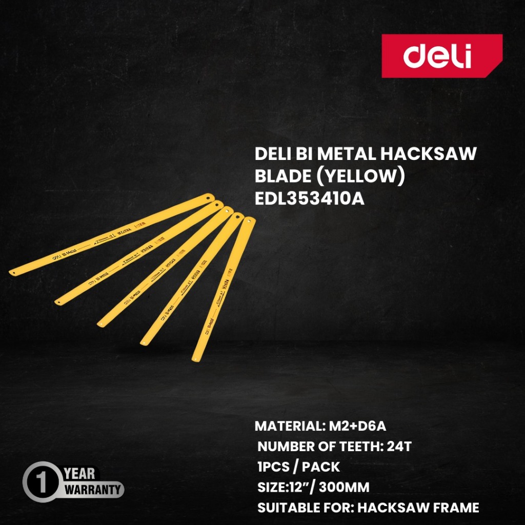

DELI BI METAL HACKSAW BLADE (YELLOW) EDL353410A